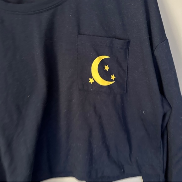 ROMWE Black Sweatshirt with Yellow Moon Design - Picture 2 of 5
